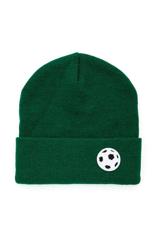 Soccer Ball Patch Winter Hat - Kids Soccer Beanie