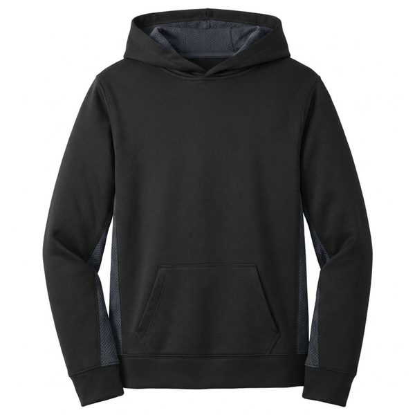 Sport-Tek Youth Sport-Wick CamoHex Fleece Pullover Hoodie (YST239) – Kids' Athletic Sweatshirt