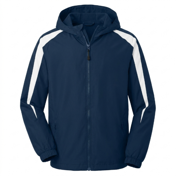 Sport-Tek Youth Fleece-Lined Colorblock Jacket (YST81) – Kids' Warm Athletic Windbreaker