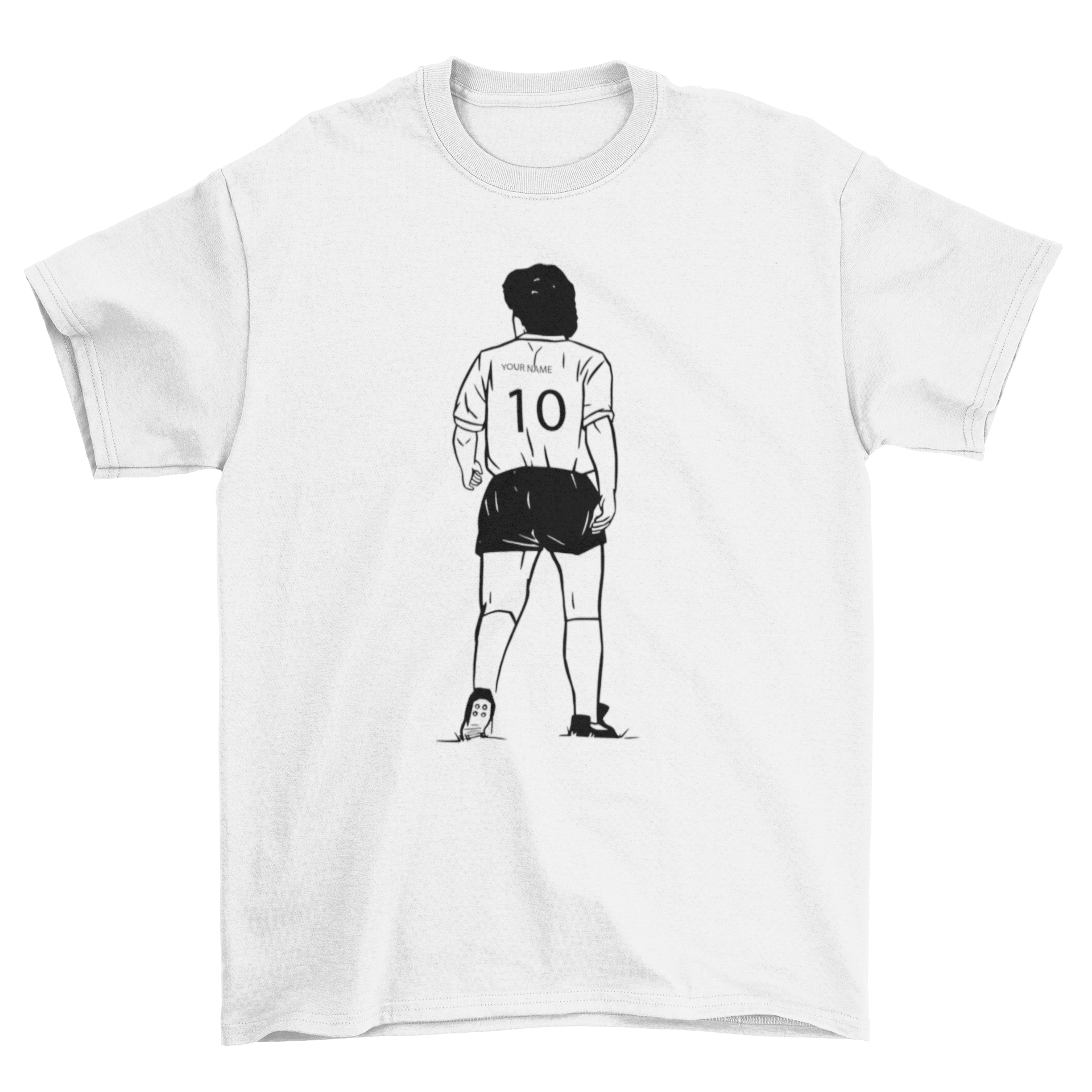 Kids soccer t-shirt with player jersey number graphic design