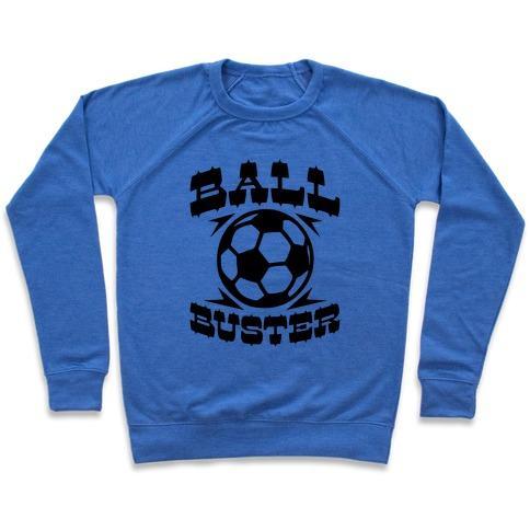 Soccer crewneck sweatshirt with ball buster graphic for kids and youth
