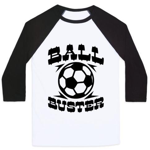 Soccer raglan t-shirt with ball buster graphic for kids and youth