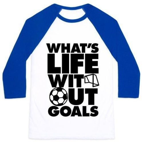 LIFE WITHOUT GOALS Graphic Tee Kids Soccer Raglan T-Shirt