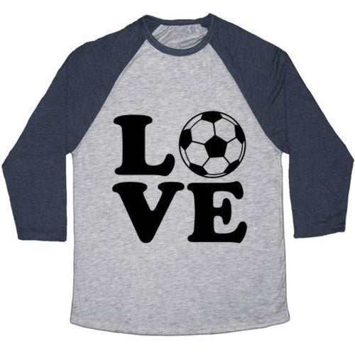 LOVE Soccer Graphic Tee Kids Soccer Raglan T-Shirt