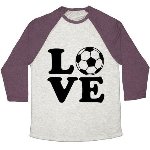 LOVE Soccer Graphic Tee Kids Soccer Raglan T-Shirt
