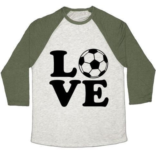 LOVE Soccer Graphic Tee Kids Soccer Raglan T-Shirt